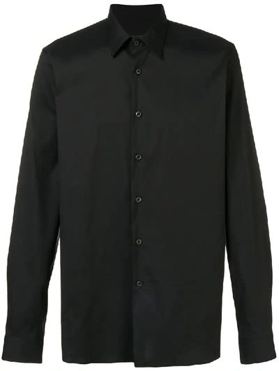 Shop Prada Pointed Collar Shirt - Black