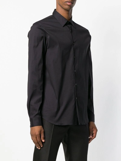 Shop Prada Pointed Collar Shirt - Black