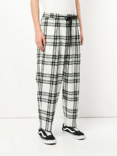 Shop Monkey Time Plaid High Waisted Trousers - Black