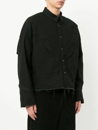 Shop Monkey Time Jieda Cropped Shirt - Black