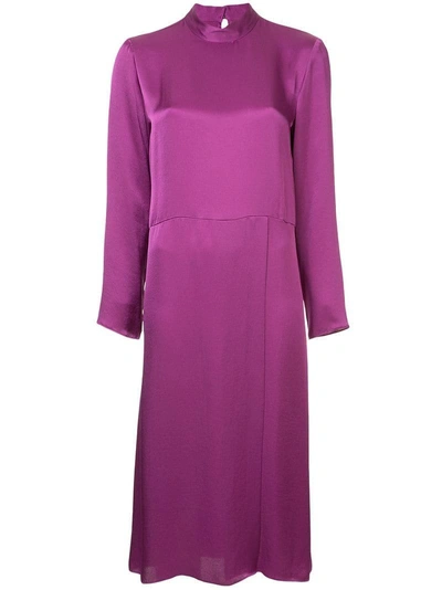 Shop H Beauty & Youth H Beauty&youth Long Sleeve Midi Dress - Pink & Purple