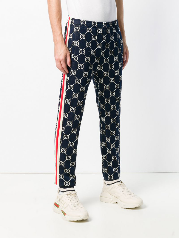 blue gucci track pants