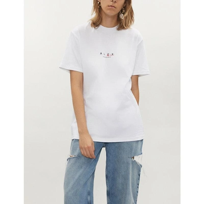 Shop Alyx 标志-打印 棉-混合 吨-衬衫 In White