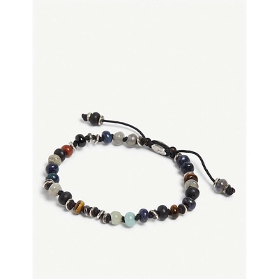 Shop M. Cohen Templar Jointed Silver And Gemstones Bracelet In Mix Stone