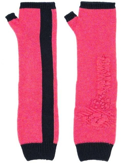 Shop Barrie Bright Side Cashmere Fingerless Gloves In Pink