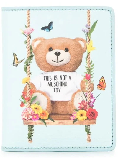 Shop Moschino Toy Bear Wallet - Blue