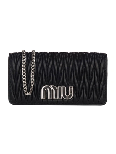 Shop Miu Miu Mini Bag Matelasse In Black