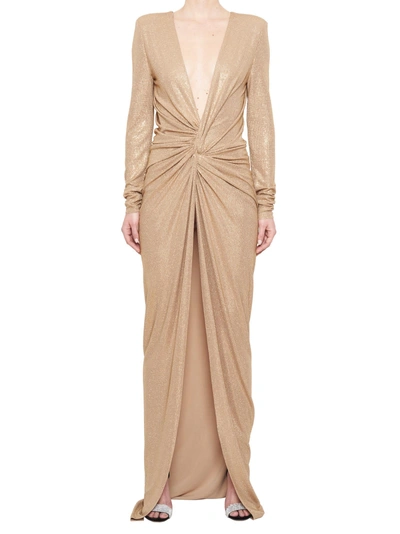 Shop Alexandre Vauthier Dress In Gold