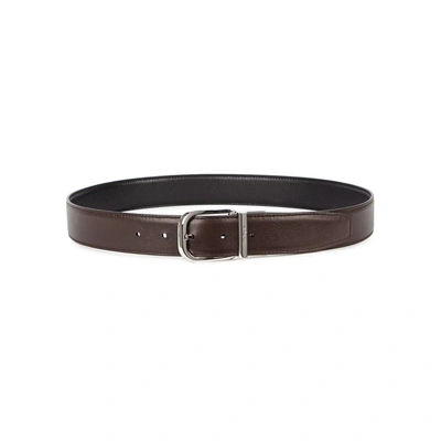 Shop Ferragamo Brown Reversible Leather Belt