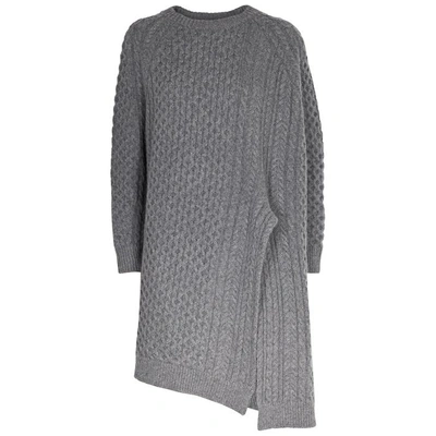 Shop Stella Mccartney Greyoversized Wool-blend Jumper