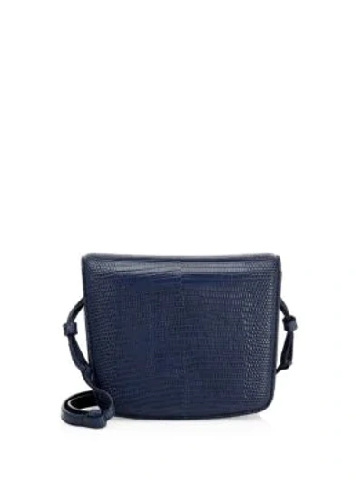 Shop The Row Julien Lizard Shoulder Bag In Navy