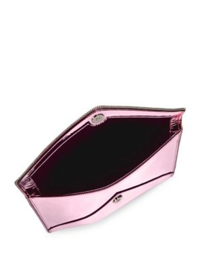 Shop Rebecca Minkoff Leo Metallic Mirror Clutch In Pink