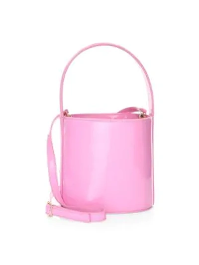 Shop Staud Bissett Patent Leather Bucket Bag In Pink