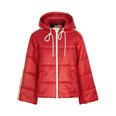 Shop Gucci Red Quilted Shell Jacket