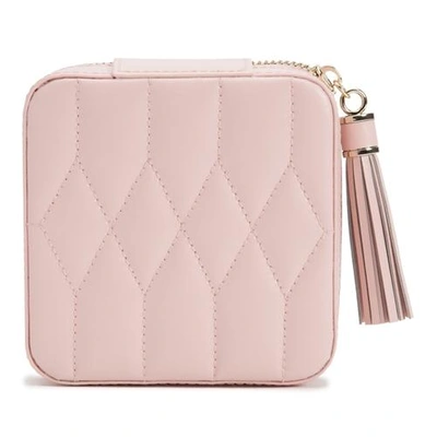 Shop Wolf The Alkemistry Pink Quilted Leather Jewellery Travel Case