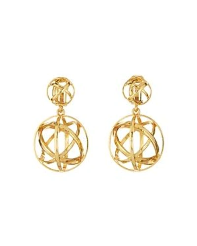 Shop Oscar De La Renta Globe Clip-on Earrings In Gold