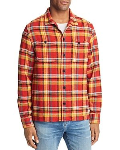 Shop Frame Flannel Shirt Jacket In Dark Rouge Multi