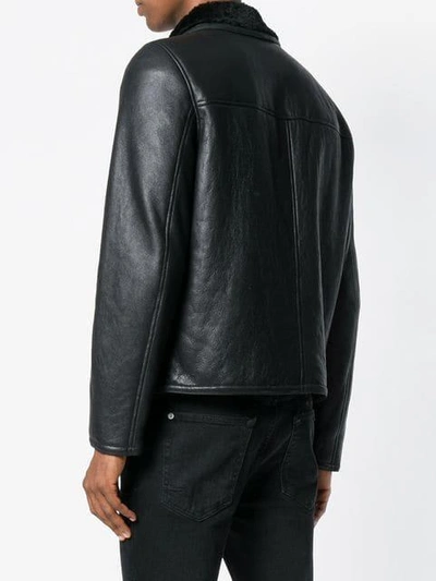 Shop Saint Laurent Shearling Lined Jacket In Black