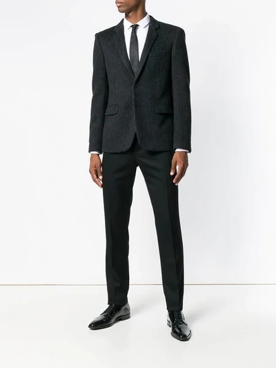 Shop Saint Laurent Straight-leg Tailored Trousers - Black