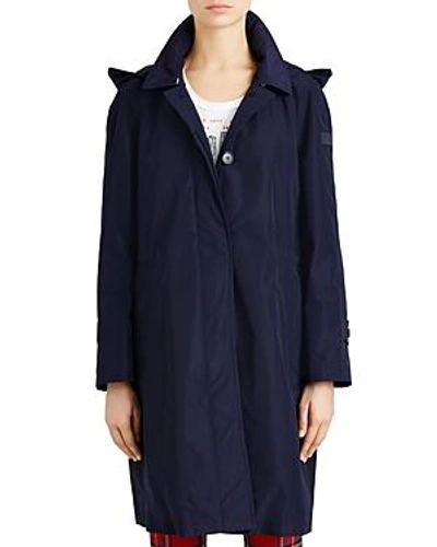 Shop Burberry Tringford Hooded Parka In Navy
