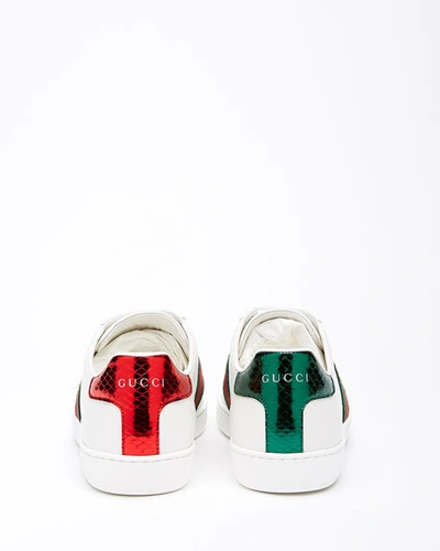 Shop Gucci New Ace Bee Sneakers In White