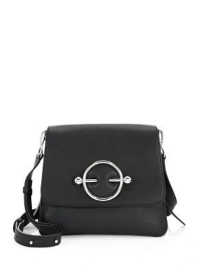Shop Jw Anderson Disc Buckle Leather Shoulder Bag In Black