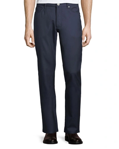 Shop Ermenegildo Zegna Men's 5-pocket Regular-fit Wool Pants In Navy