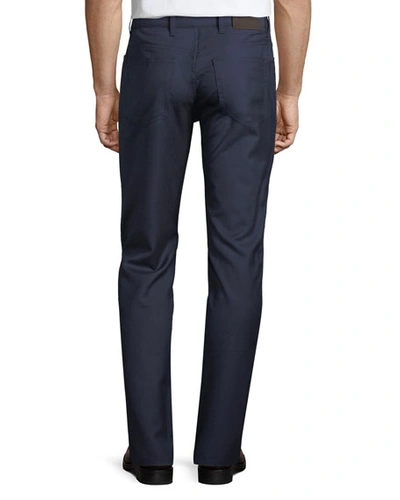 Shop Ermenegildo Zegna Men's 5-pocket Regular-fit Wool Pants In Navy