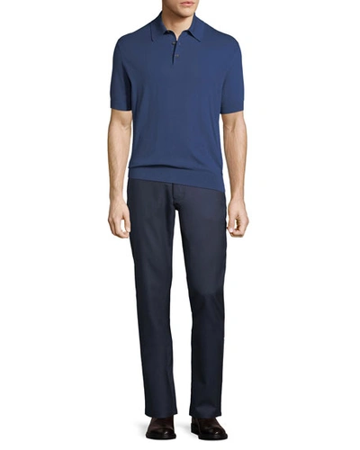 Shop Ermenegildo Zegna Men's 5-pocket Regular-fit Wool Pants In Navy