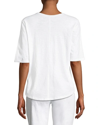 Shop Eileen Fisher Petite Slubby Organic Cotton Jersey Top In White