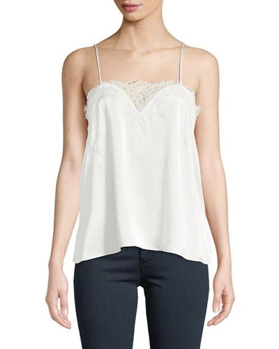 Shop Cami Nyc The Sweetheart Charmeuse Cami With Lace In White
