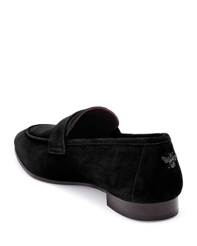 Shop Bougeotte Suede Slip-on Penny Loafer In Black