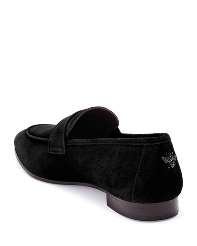 Bougeotte Noir Absolu Suede And Shearling Loafers In Black