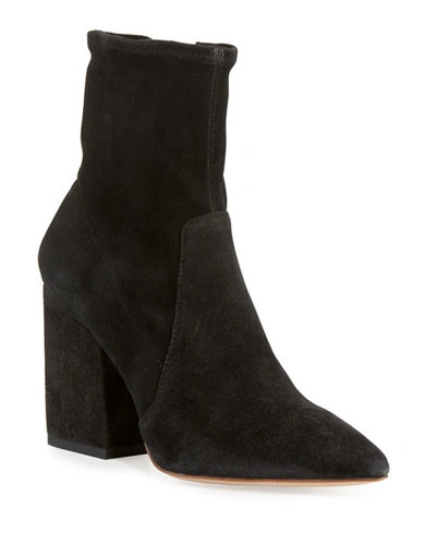 Shop Loeffler Randall Isla Suede Chunky-heel Boots In Black