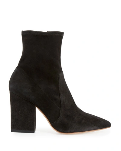Loeffler Randall Isla Suede Chunky-heel Boots In Black
