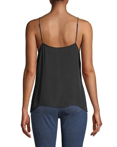 Shop L Agence Gabriella Silk V-neck Tank In Black