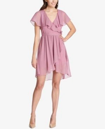 Shop Kensie Open-back Metallic Capelet Dress In Pink