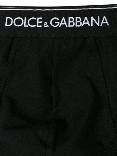 Shop Dolce & Gabbana Logo Waistband Briefs In Black