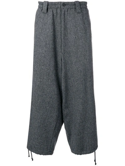 tweed drop crotch trousers