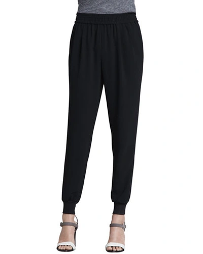 Shop Joie Mariner Pull-on Tapered Pants In Caviar