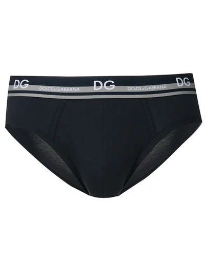 Shop Dolce & Gabbana Logo Briefs In Blue