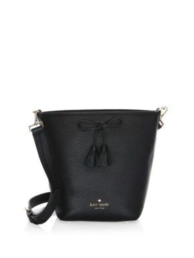 Shop Kate Spade Hayes Street Vanessa Leather Bucket Bag In Black