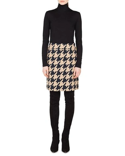 Akris Punto Turtleneck Long-sleeve Modal-stretch Top In Black