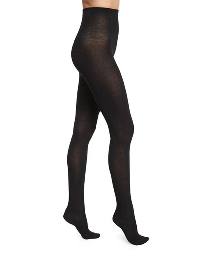 Shop Wolford Merino Wool Tights, Black