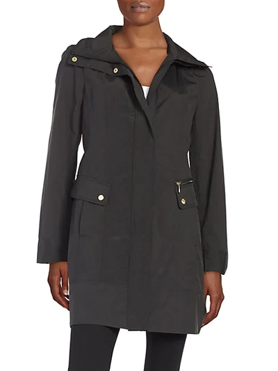 Shop Cole Haan Women's Packable Raincoat In Black