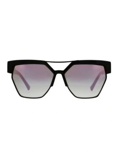 Shop Oscar De La Renta 59mm Modern Geometric Rectangular Sunglasses In Black
