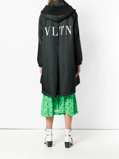 Shop Valentino Vltn Hooded Coat