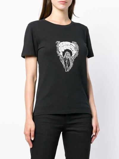 Shop Saint Laurent Secret Society Print T-shirt In Black