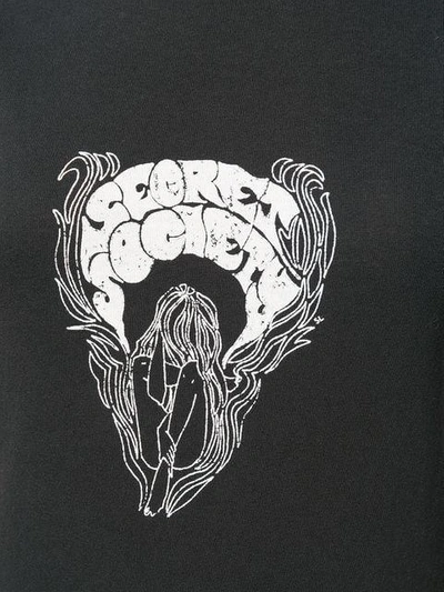 Shop Saint Laurent Secret Society Print T-shirt In Black