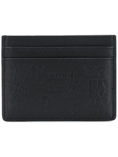 Shop Saint Laurent Embossed Cardholder - Black